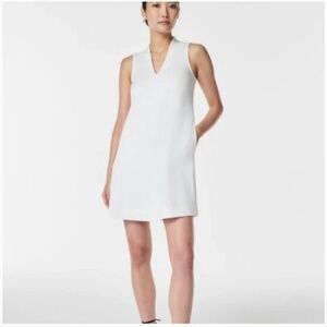 Spanx Air Essentials V Neck Mini White Dress 1X